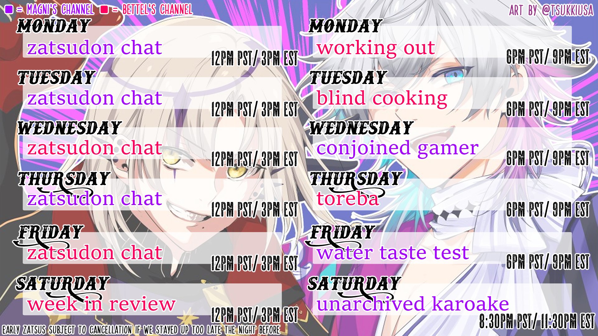 Dez and Betsy Off-Collab Schedule