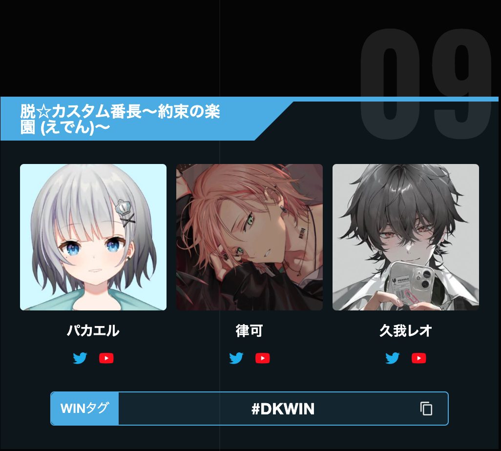 Team 09: Pakael, Rikka, Kuga Leo